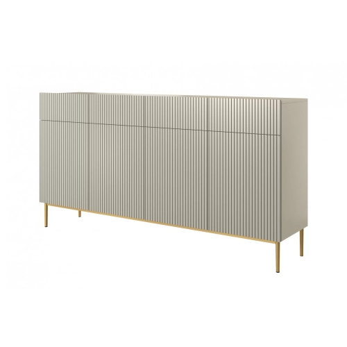 Komoda z szufladami Nicole 200 cm - kaszmir / złote nóżki